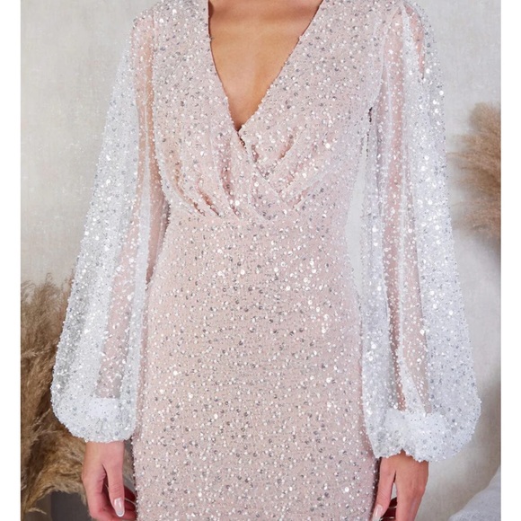 BRAND NEW NWT NADINE MERABI MAYA WHITE DRESS - Picture 10 of 17